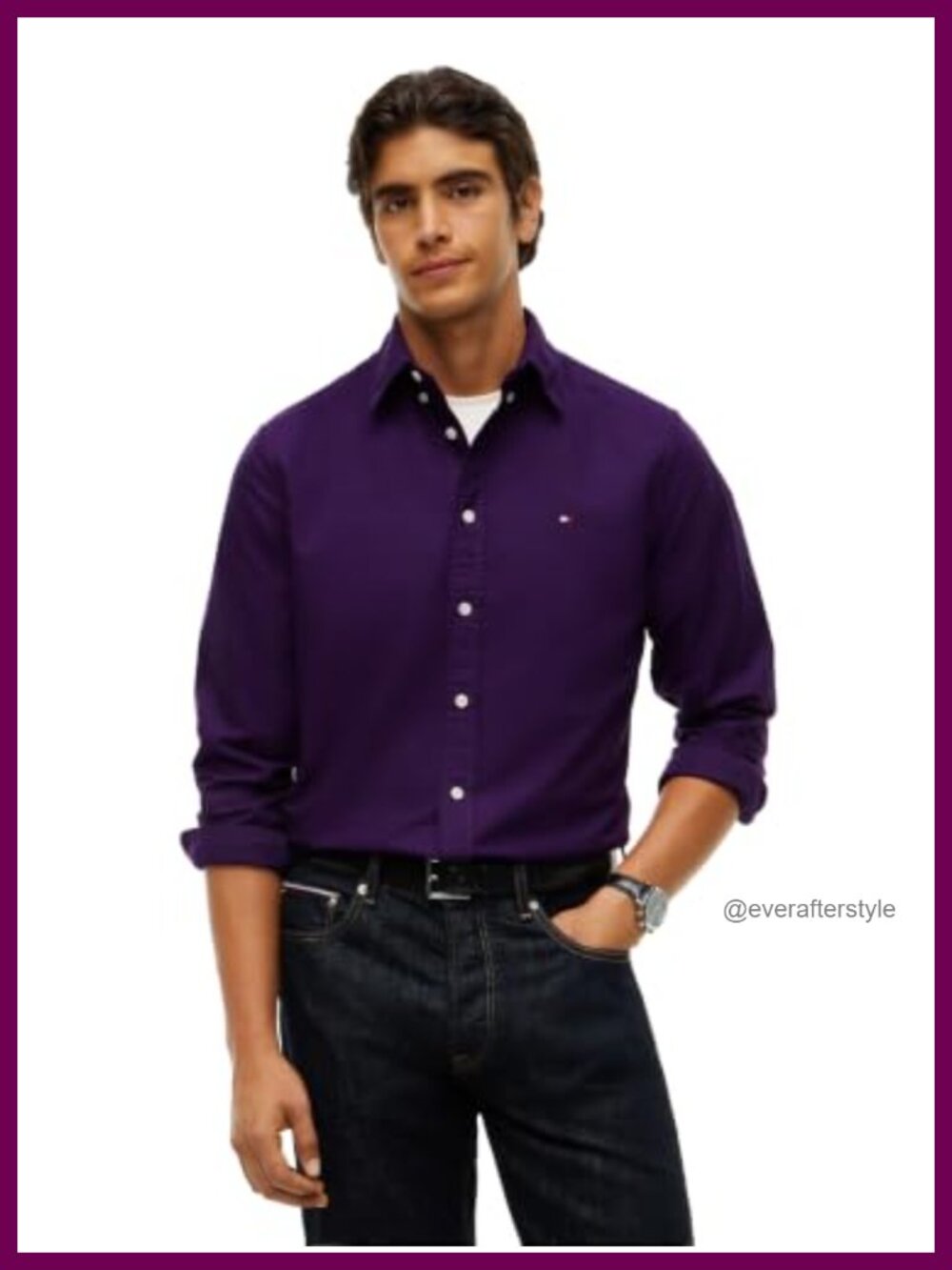 Men's 100% Cotton Long Sleeve Button Down Shirt Regular Fit Casual